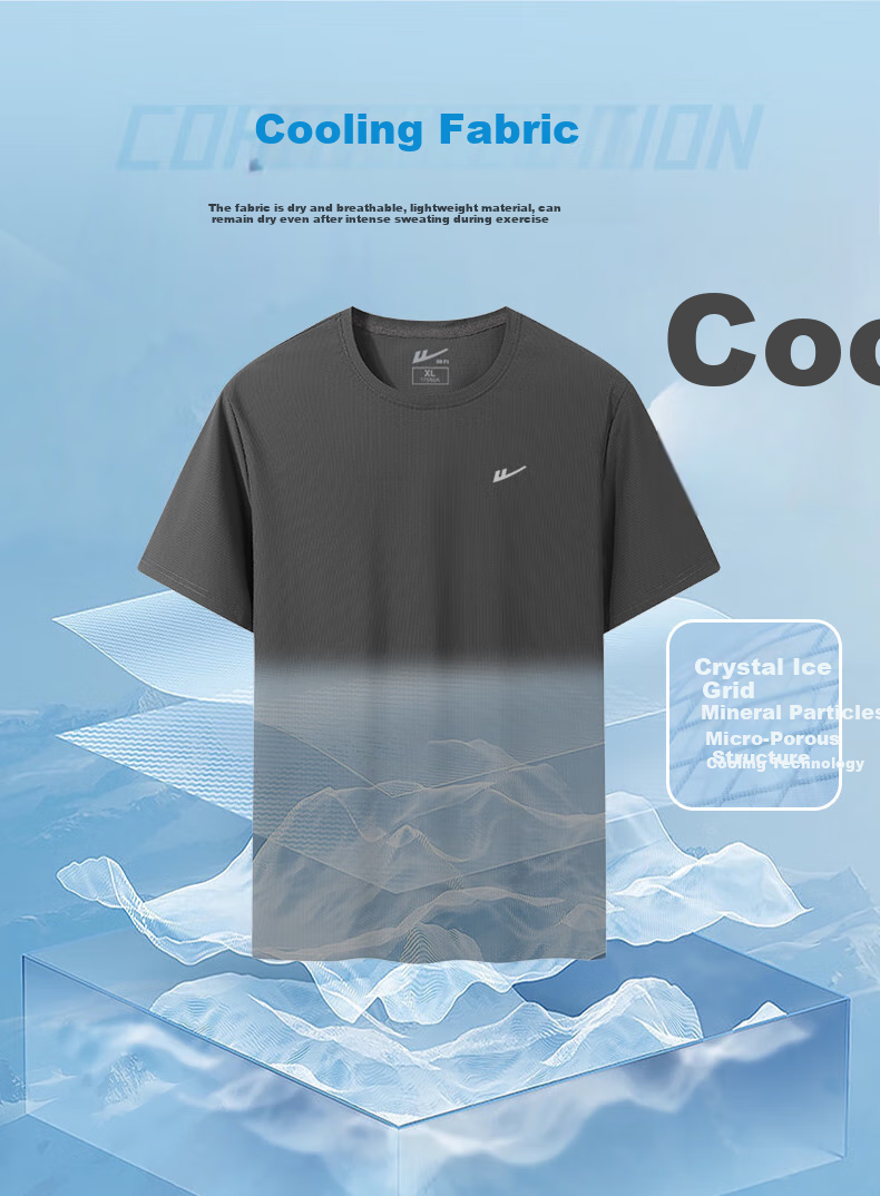 Huili Short-Sleeve T-Shirt for Men, Outdoor Sports Breathable Quick-Dry Shirt, Men's Running Training Fitness T-Shirt, Casual Round Neck Top for Me 4