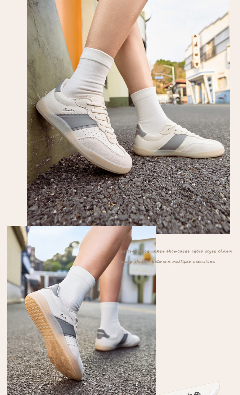 QIAODAN Women's Skateboard Shoes, T-Toe Shoes, Wave Thin-Soled Training Shoes, Sports Skateboard Shoes, Classic Couple Dopamine Outfit 25