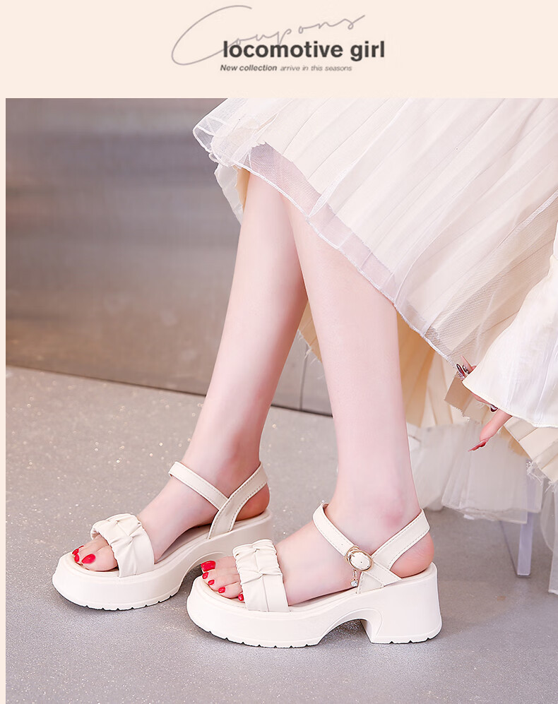 CARTELO Women's Roman Style Sandals Summer Chunky Heel Fashion Outdoor Beach Shoes 1594 Beige Size 40 7