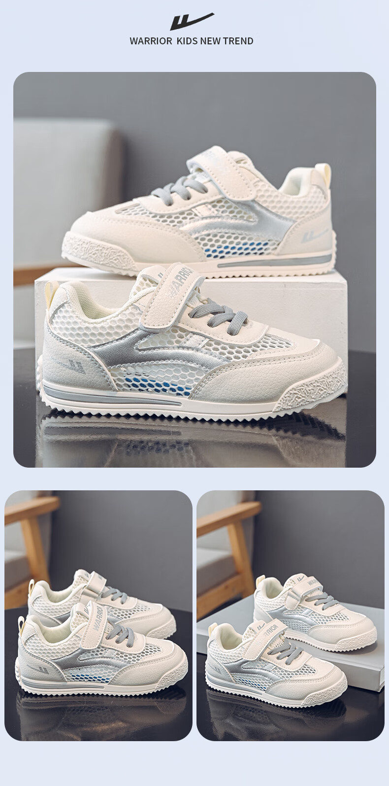 Warrior Kids Girls Summer Single Mesh Breathable Sports Casual Sneakers WZ(CL)-1175 Pink Purple Size 33 6