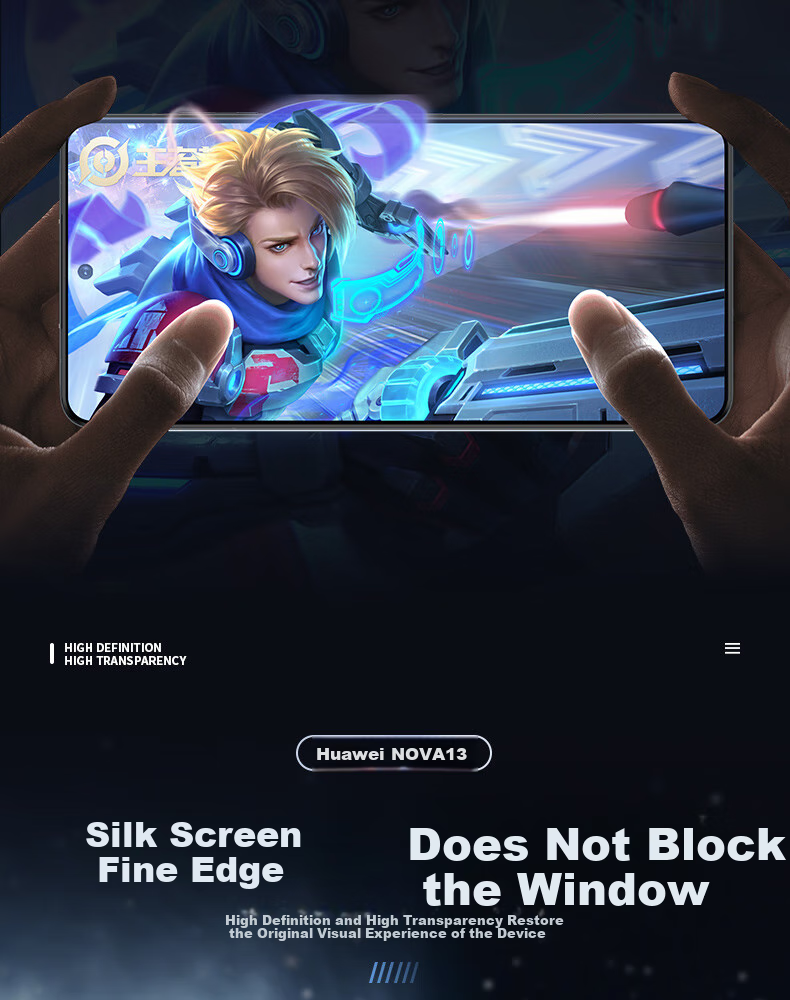 Lanxingxiansheng Tempered Glass Screen Protector for Huawei Nova 15, Compatible with Nova 15/14 Active Edition/14/13/12 Phones, High Definition Anti-Drop Anti-Fingerprint Protective Film 9