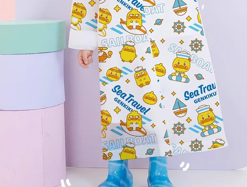Aikangni Kids Raincoat 6-12 Years Disposable Thickened Anti-Storm Student Full-Body Protective Portable Stylish Little Aviator 13