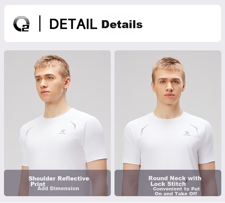 KELME Sports T-Shirt for Men, New Summer Outdoor Running Fitness Training Breathable Cool Sun Protection Short-Sleeve Top 7