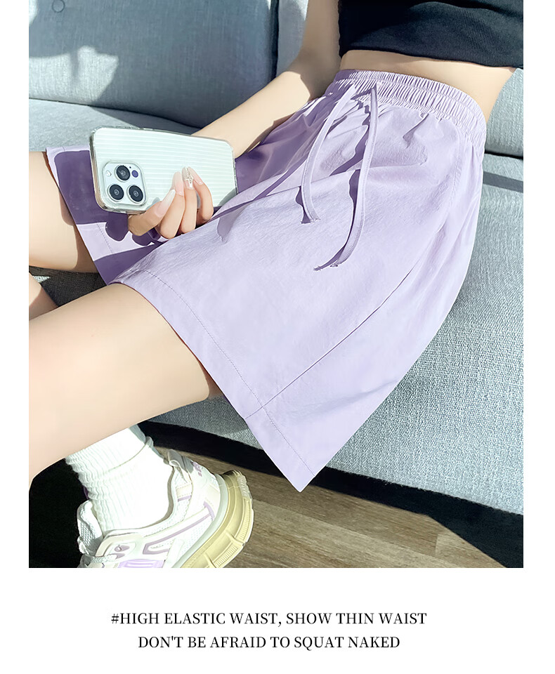 Warrior Women's Shorts 2026 New Summer Ice Silk Sun Protection Quick-Dry Slimming Mid-Length Loose Design Sports Pants 24