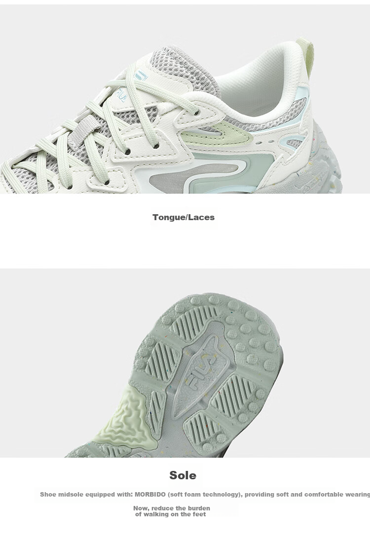 FILA Fern Pattern Sneakers [Yang Mi Style] Women's Dad Shoes Sports Casual Shoes 32