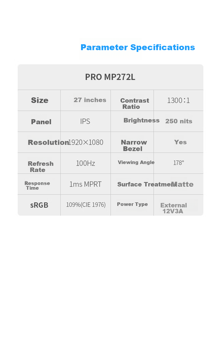 MSI 27-Inch FHD 100Hz Monitor, HDR Ready, TÜV Rheinland Eye Protection Certified, IPS Panel, Home Gaming And Office Eye Protection Display Screen, PRO MP272L 7