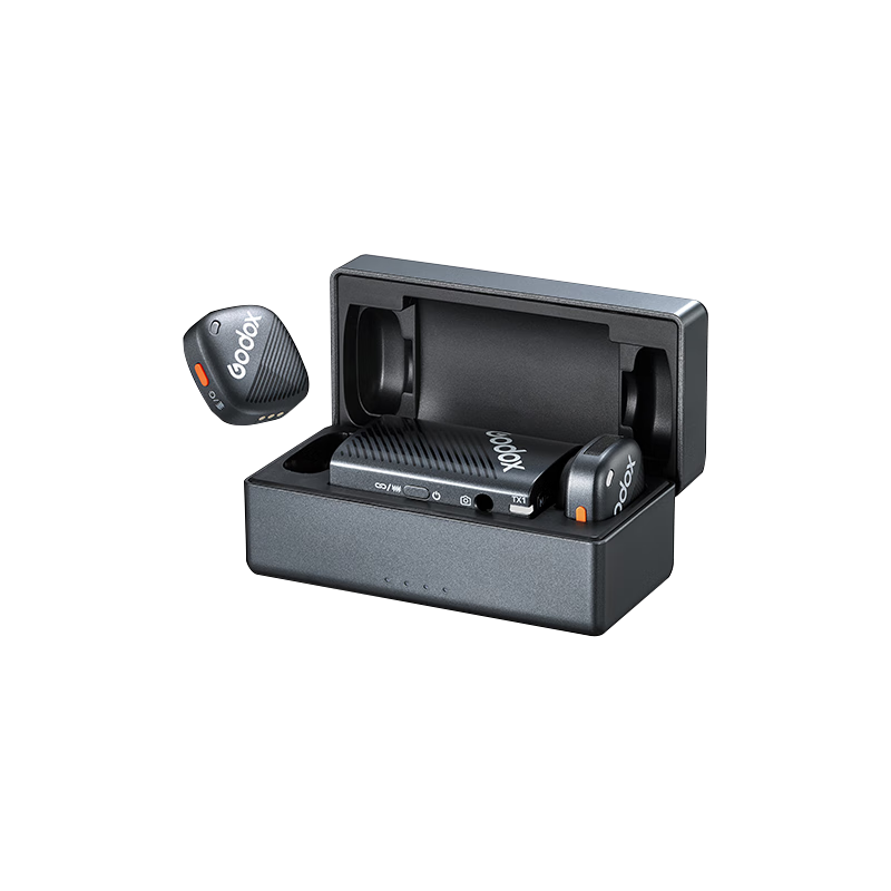 Godox Cube-C Wireless Lavalier Microphone, Outdoor Interview Vlog Live Streaming Recording Noise Reduction Sound Card, Mini Microphone [Camera Version One-To with Cto C Phone Cable]