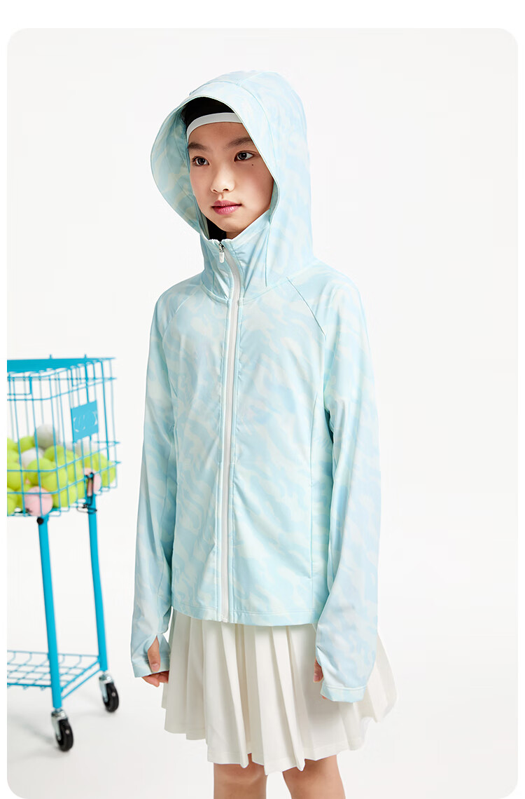 Annil Girls' Sun Protection Jacket, Summer 2025 New Ice-Cool Elastic Hooded Fashion Slim-Fit Sportswear 9