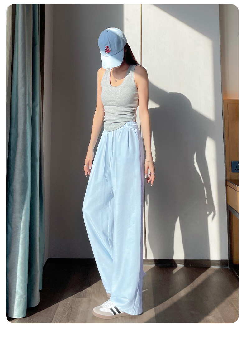 MJ STYLE Wide-Leg Pants for Women, Summer 2026 New Style, High-Quality Draping, Lazy And Relaxed Straight-Leg Slimming Versatile Casual Trousers 14
