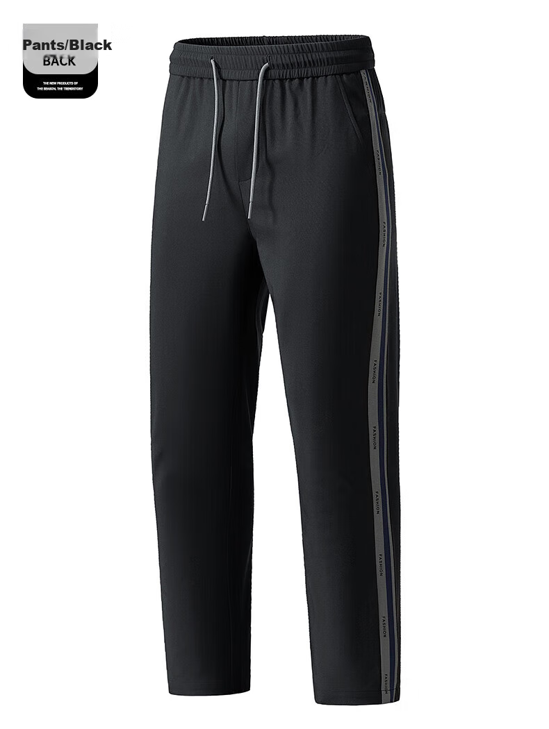 JEEP SPIRIT Men's Spring And Autumn Set, Cardigan Jacket with Sports Pants, Outdoor Two-Piece Suit, Black, 2XL 6
