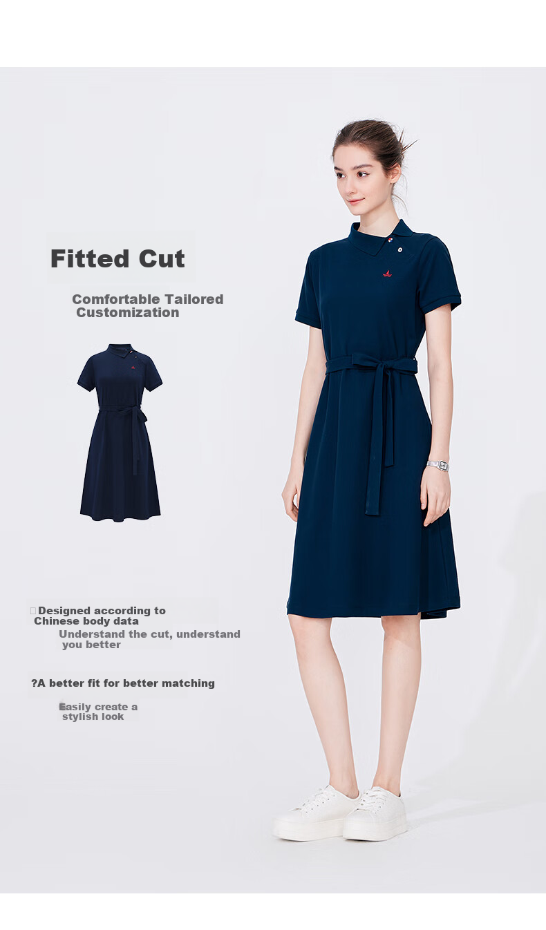 Navigare Women's Short-Sleeve Polo Dress, Casual A-Line Skirt, 2322874503 4