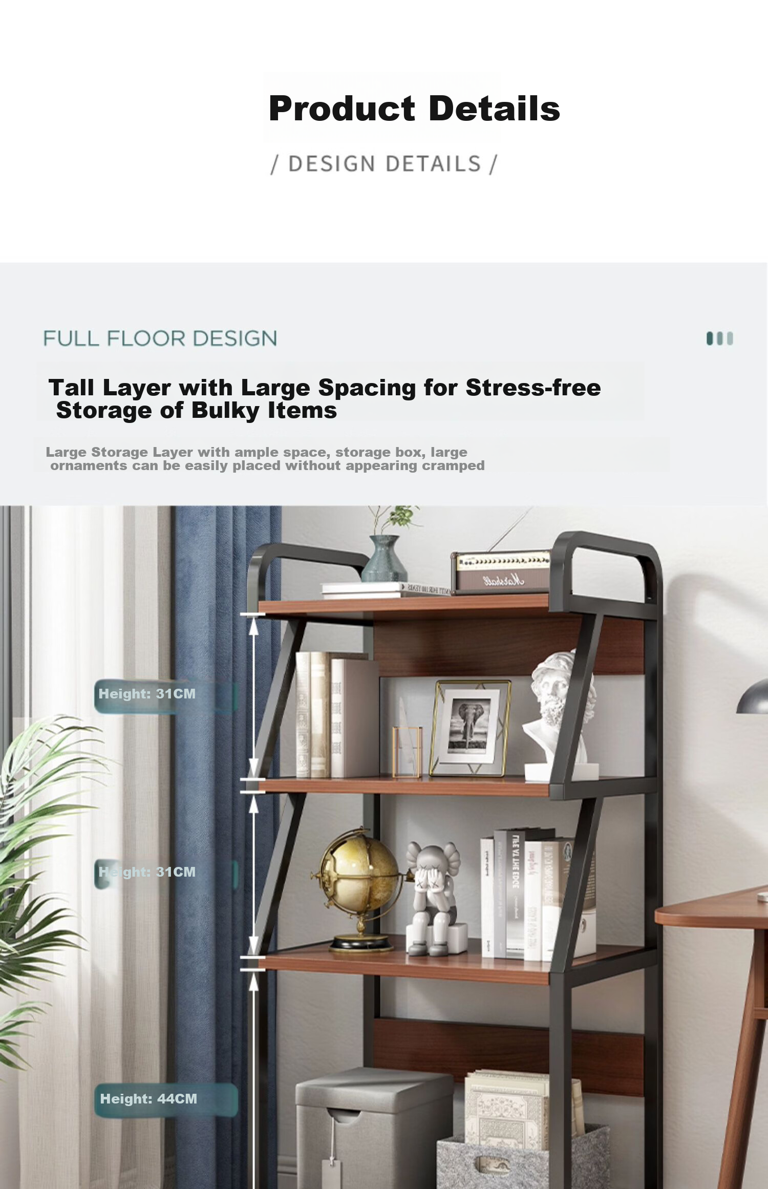 FENJIEXIAN Storage Rack, Printer Stand, Floor Storage Rack, Multi-Tier Organizer Shelf, Simple Movable Main Unit Holder 4