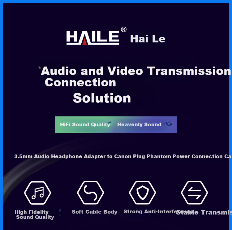 HAILE 3.5mm to XLR Male Adapter Cable, 3.5mm Audio Cable, Sound Card Connection to Mixer, Phantom Power Supply Connection Cable 1 Meter HT-3.5 1