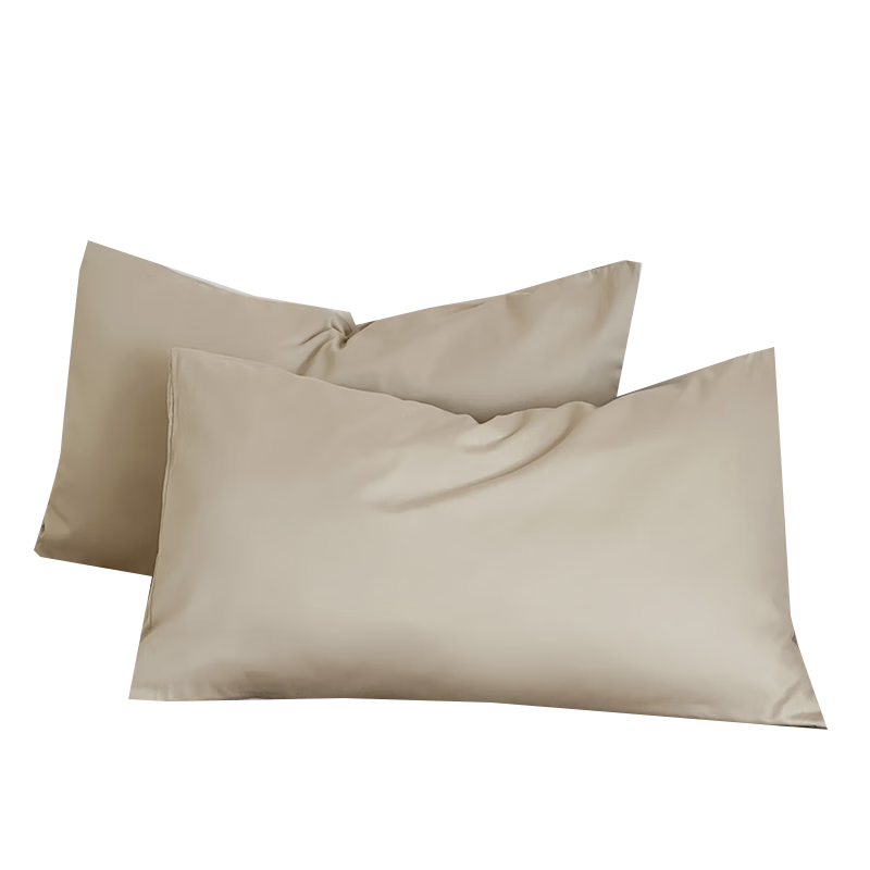 Hodo Class A Pure Cotton Pillowcase, Machine Washable, Single Pillowcase, Pure Cotton Inner Liner, Thickened Inner Cover, 48x74cm, Khaki, One Piece