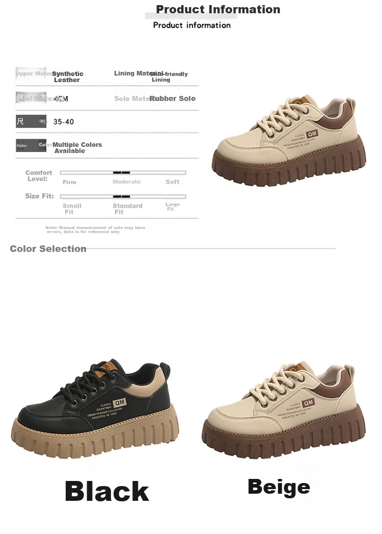 TonLion Women's Shoes, Summer 2026 Thick-Soled Sneakers, Versatile Sports Casual Shoes for Ladies, Khaki, Size 35 5