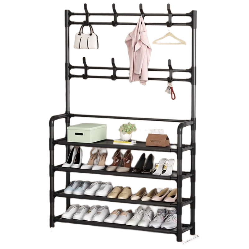 Yimo 4-Tier Shoe Rack Home Entryway Multi-Layer Simple Shoe and Hat Cabinet Dormitory Rental Storage Shelf 80cm