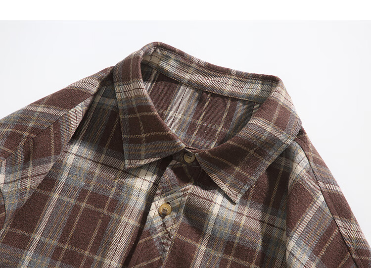 CLOR American-Style Casual Retro Loose Shirt, Spring And Summer Plaid Trendy Short-Sleeve Jacket, CLCX06 Black XL 11