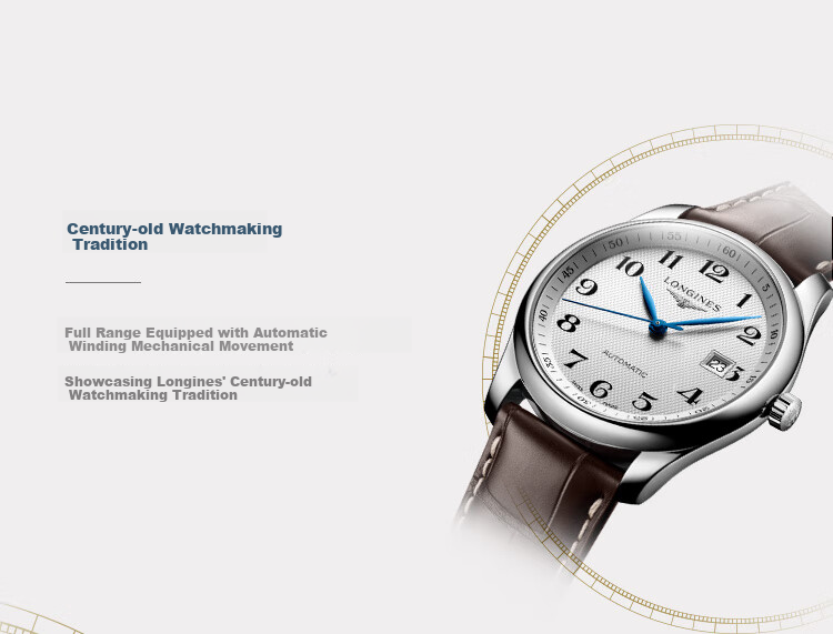 LONGINES Swiss Watch, Master Collection, Men's Leather Strap Mechanical Watch L27934783 2