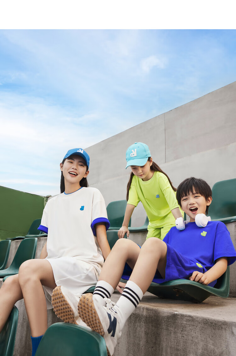 Annil Children's Clothing, Boys And Girls Short-Sleeve T-Shirt, Antibacterial Long-Staple Cotton, Summer Fashion, Pure Cotton, Casual Round Neck, Loose Fit, Nebula Blue 2