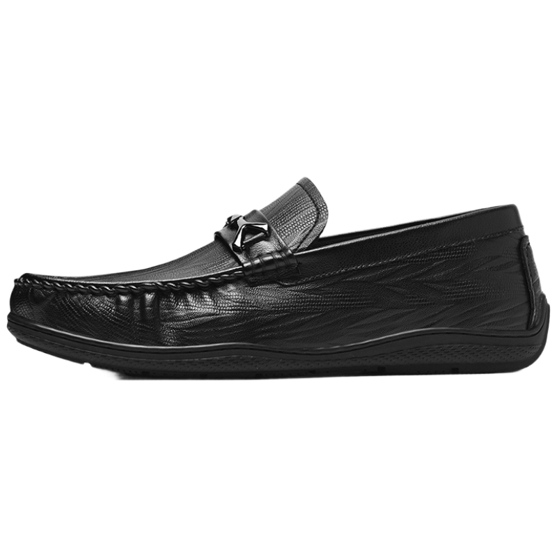 HLA Casual Leather Shoes for Men, Slip-On Soft-Soled Loafers HAAPXM1EAL058 Black Size 41