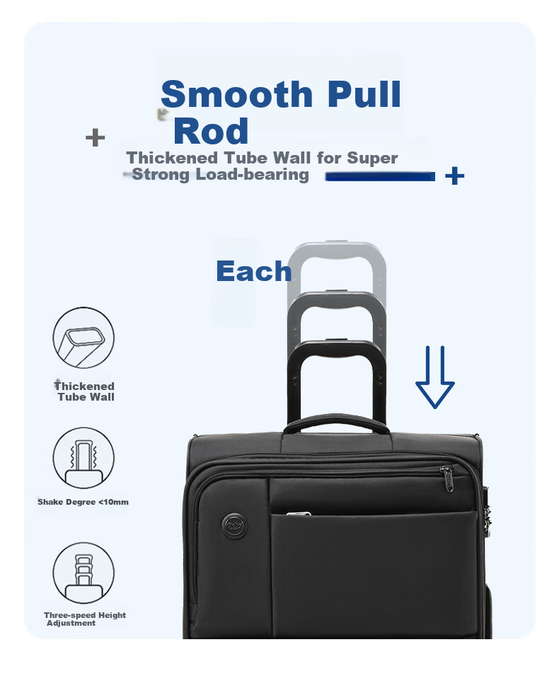 Goby Luggage, Ultra-Light Soft Oxford Fabric Suitcase, Multi-Pocket Case, 3001C Starry Black, 28-Inch Check-In Suitcase 26
