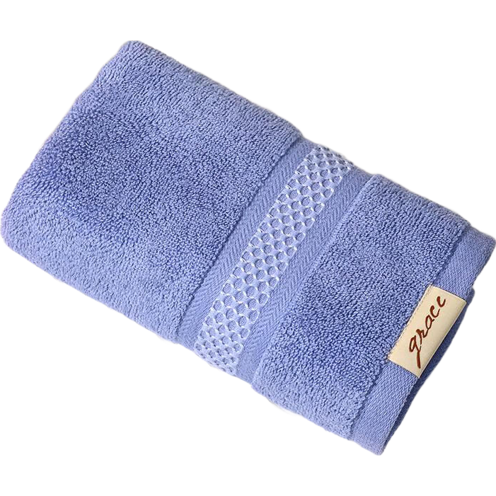 Grace Class A Pure Cotton Towel, Xinjiang Long-Staple Cotton Absorbent Thickened Plain Soft Face Towel, Blue, Individually Packaged