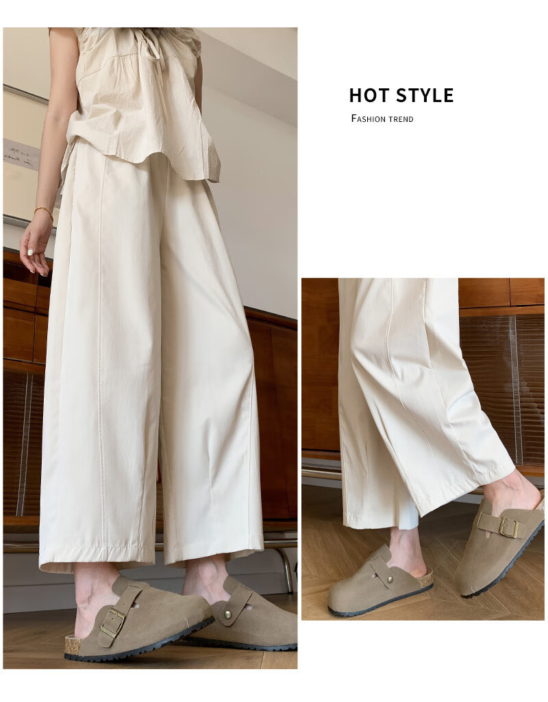 LangSha Women's Summer Thin Harem Radish Pants Granny Style Slim Fit 2025 New Petite Naifu Trousers 9