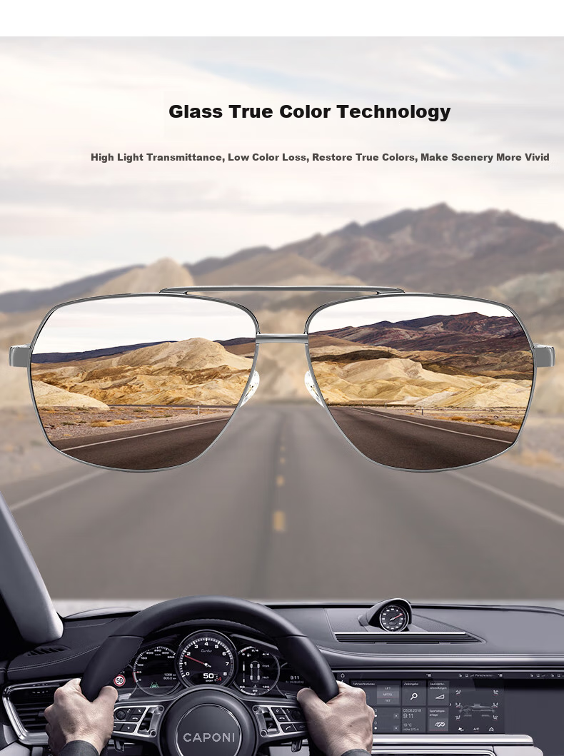 CAPONI Sunglasses for Men, High-Definition Polarized Aviator Glasses, Driving Glasses, UV Protection, Sun Protectio 5