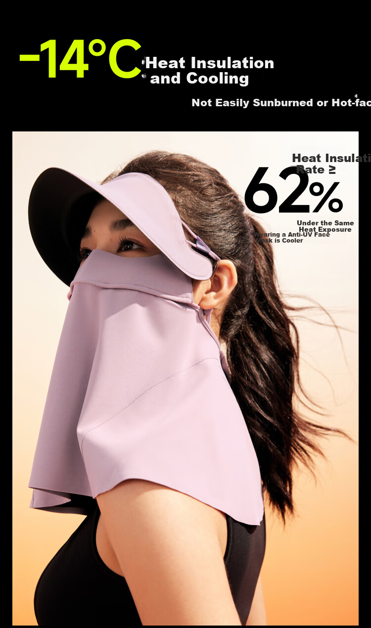 Beneunder Sun Protection Face Mask for Women with Brim, Full Face UV Protection, Neck Guard, Integrated Cycling Sunshade And Face Cover MP356 7