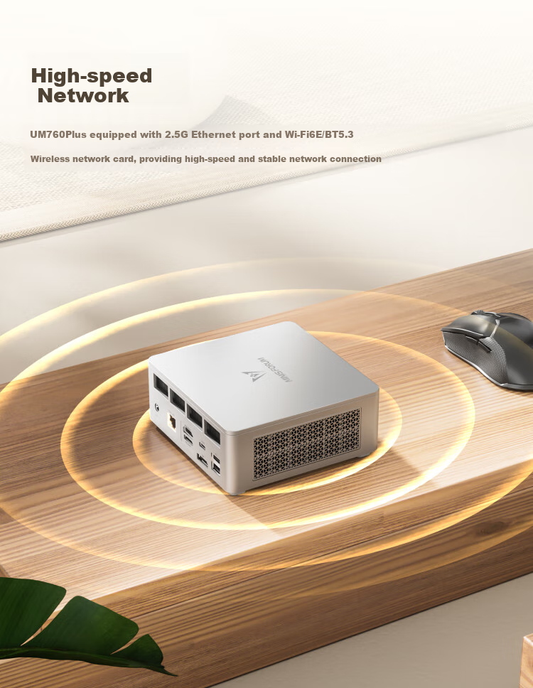 Mingfan New Product UM760 Plus Ryzen R5-7640HS Mini PC, High-Performance 2.5G Network Port, Compact Desktop Computer for Office And Gaming, Subsidy 15% 6