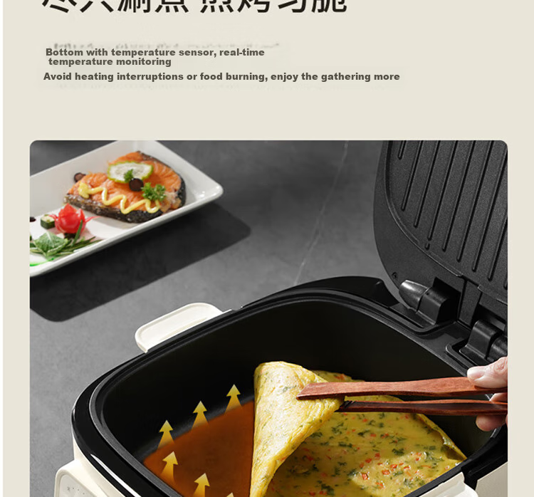 Joyoung Household 2200W High-Power Electric Griddle Breakfast Machine for Frying, Baking, Steaming, Boiling, Hot Pot, Detachable Lower Plate, Multi-Functional Cooker JK28-GK571 27
