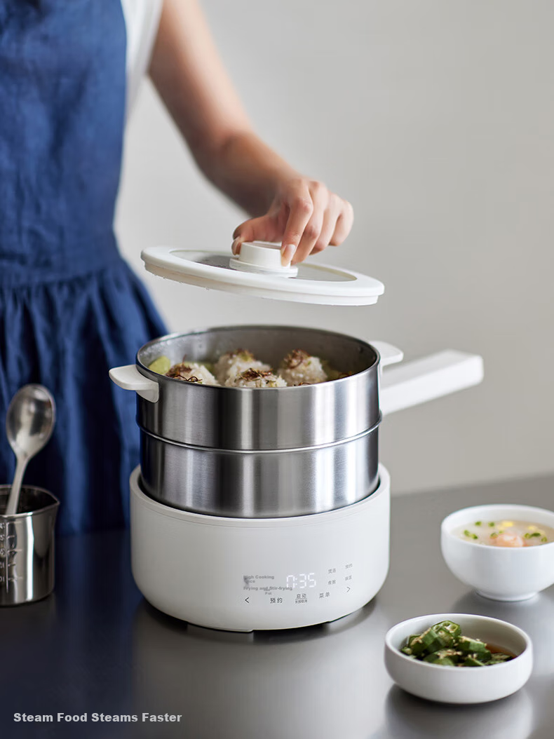 Olayks Instant Price Guarantee 618 IH Electric Cooking Pot Multifunctional 0-Coating 304 Stainless Steel Electric Steamer 2026 New Heating Electric Frying Pan Household Split Induction Cooker Small El 6