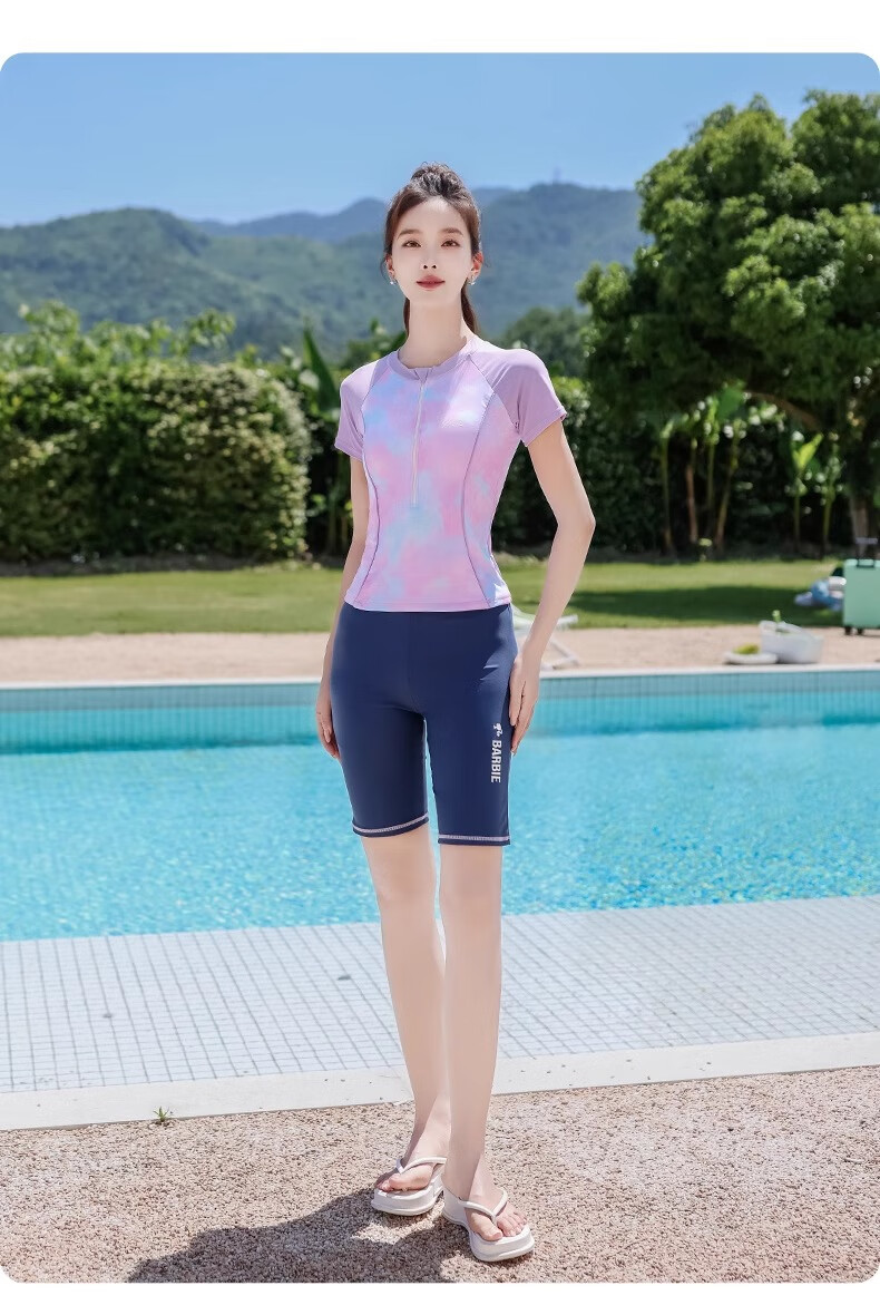 Barbie Women's Swimsuit Set: Elegant Two-Piece Conservative Slimming Swimwear with Tummy Control for Swimming, Vacation, Hot Springs, And Sports 8