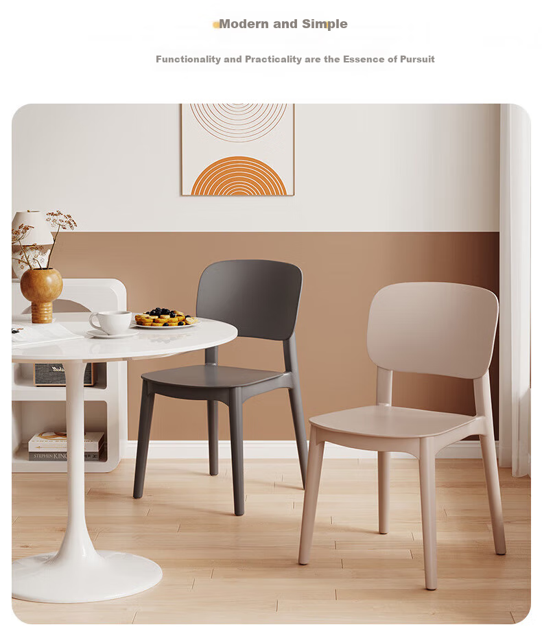 Quanpinwu Dining Chair Stool Plastic Chair Milk White Office Chair Backrest Leisure Chair Desk Chair Study Chair Makeup Chair 10
