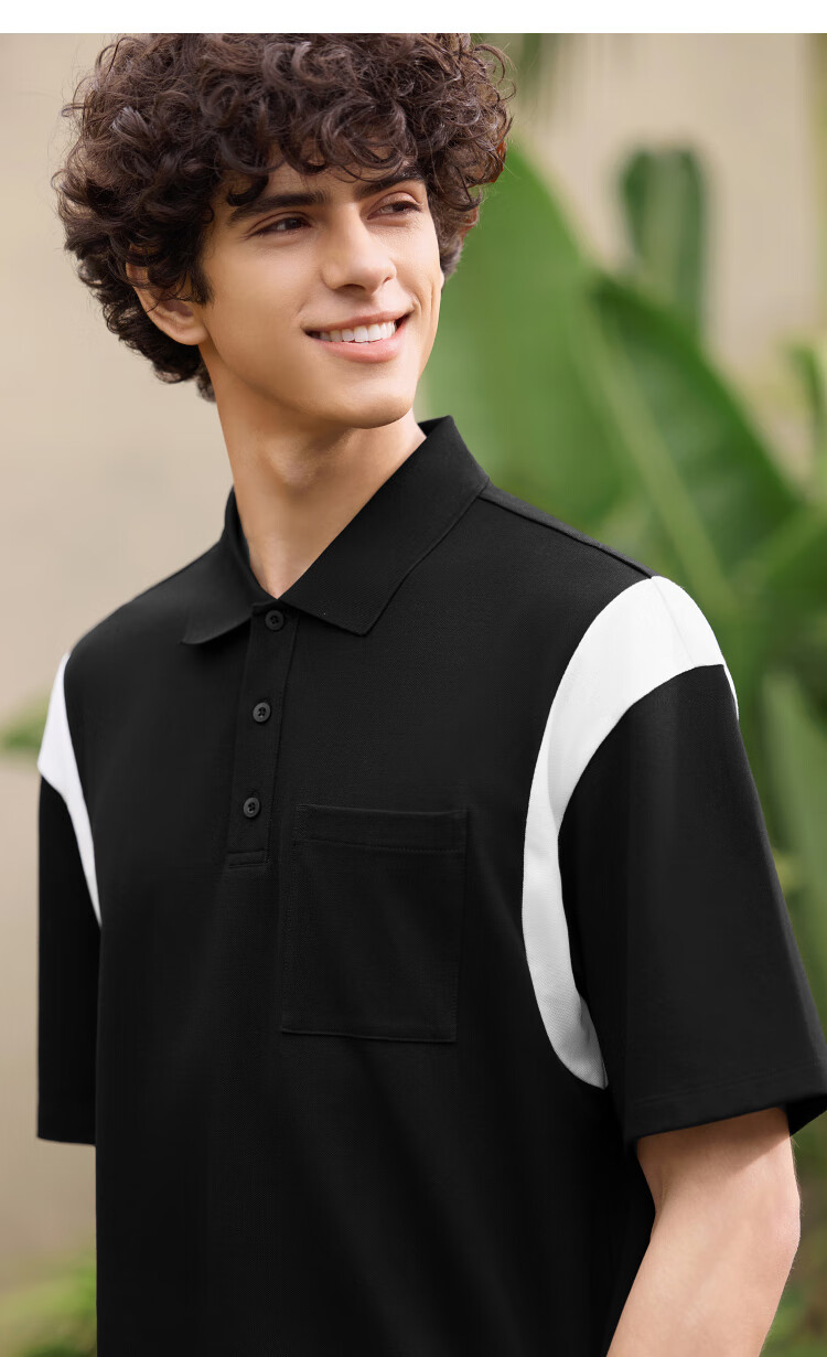 Semir POLO Shirt for Men, Cool-Feeling Antibacterial Short-Sleeve T-Shirt, Contrasting Color Spliced Top, Summer Fashion, 109325115103 1