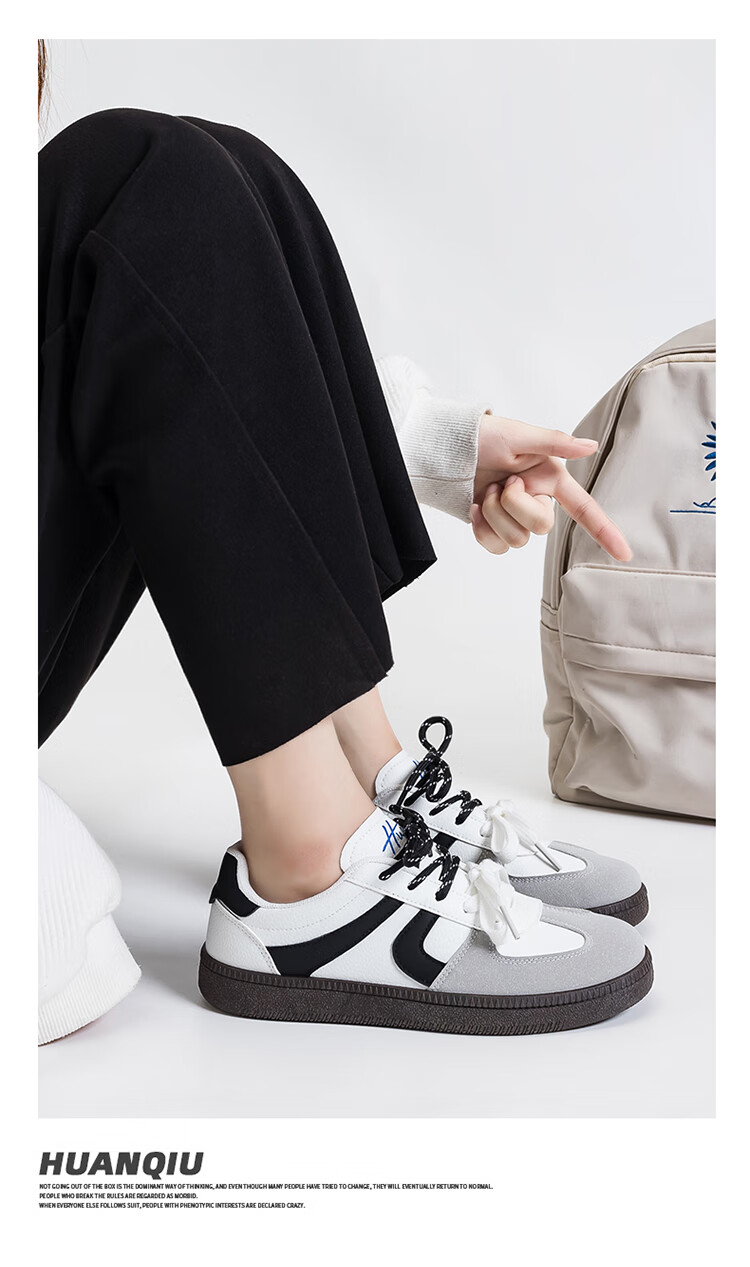 HUANQIU Gray Dexun Shoes for Women, Niche Original Korean Style Student Sneakers, New Versatile Casual Skateboard Shoes for Women in Spring 2026 4