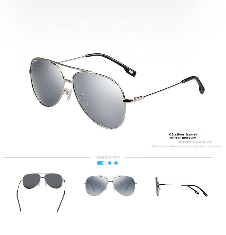 VEGOOS Men's Classic Aviator Frog Sunglasses Stylish Driving Sun Protection UV Sunglasses Gift 3107 11