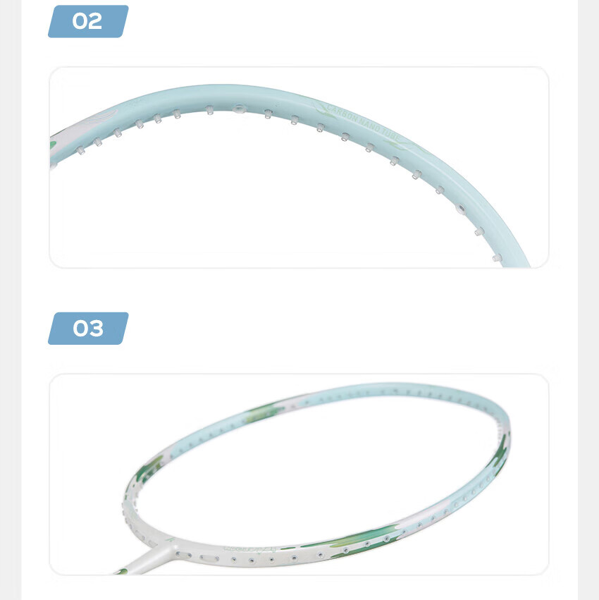 Kawasaki Badminton Racket, Full Carbon Single Racket, Ultra-Light 5U, Suitable for Youth And Advanced Players, Balanced for Attack And Defense, Sea Salt Blue All-Round Racket 3