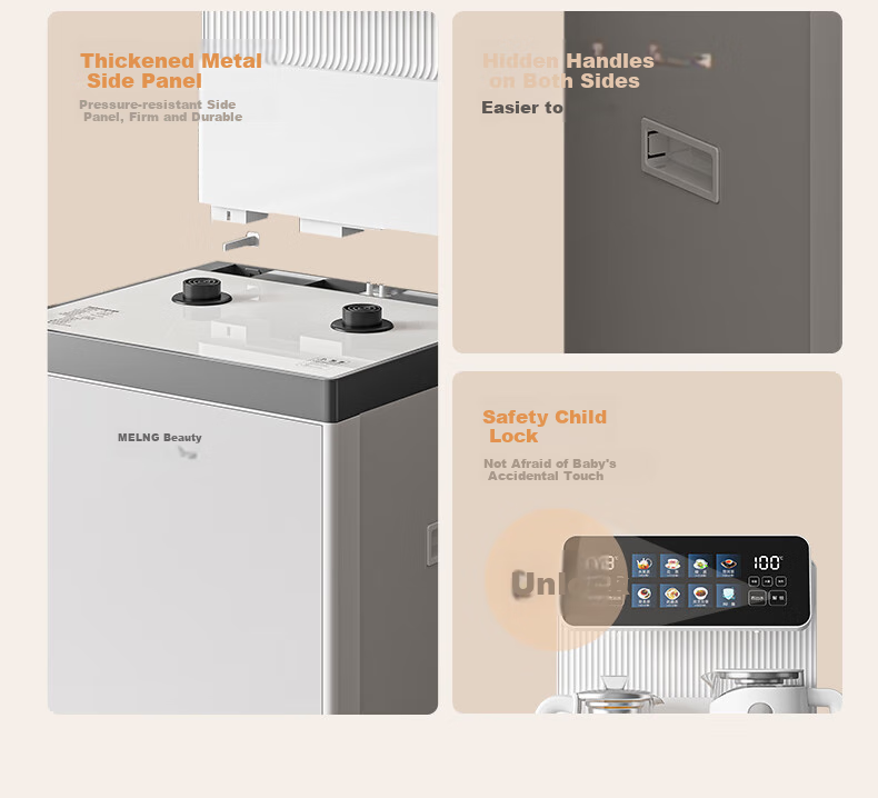 MeiLing Water Dispenser with Integrated Cabinet, Bottom-Mounted High-End Office Use, Steam Spray Tea Brewing, Multi-Temperature Adjustment, Smart Voice Control, Remote Control Tea Bar Machine 8977pro (Dual Coupling Model) 23