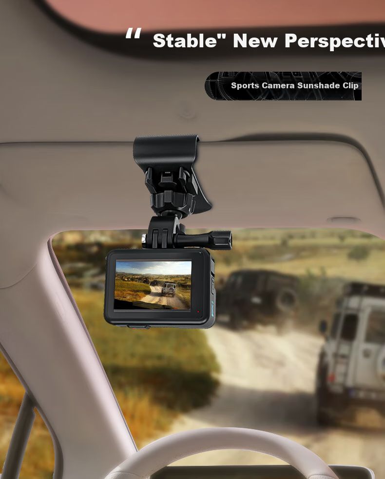 SUREWO Suitable for DJI, GoPro Action Cameras, Car Sun Visor Clip, Action 5 Pro/6/4 Car Mount Bracket, Ace Pro 2 Base Clamp, Nano Accessories 1