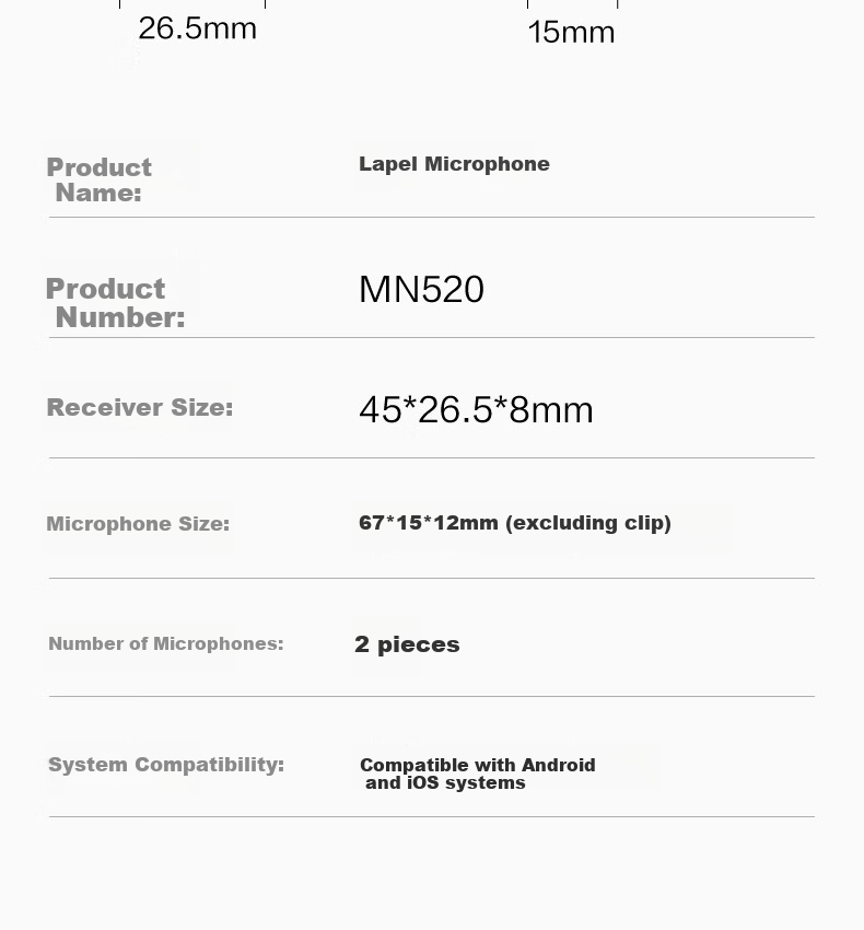 Deli Wireless Lavalier Microphone, Live Streaming Host Short Video Outdoor Shooting Audio Recording Smart Noise Reduction Mobile Phone Computer Speaker Pickup Microphone One-To Compatible with Apple And Android MN520 16
