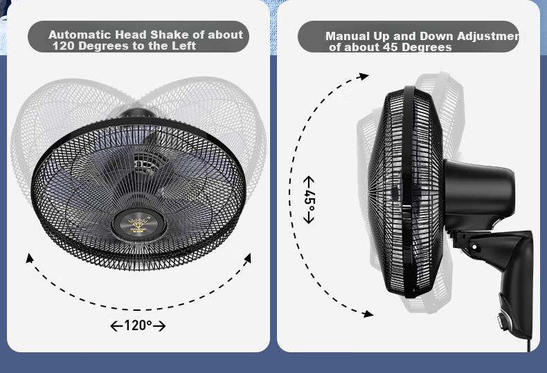 Zuanshipai Wall-Mounted Fan, Wall-Hanging Electric Fan, Home Remote Control Oscillating Wall Fan, Industrial Large Airflow Fan for Dormitory And Restaurant, FB-45K 6