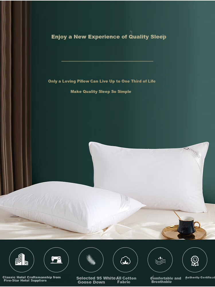 Downia Australian Pillow, Five-Star Hotel Down Pillow, 95% White Goose down Pillow, Soft Cotton Medium Pillow 74*48CM 3