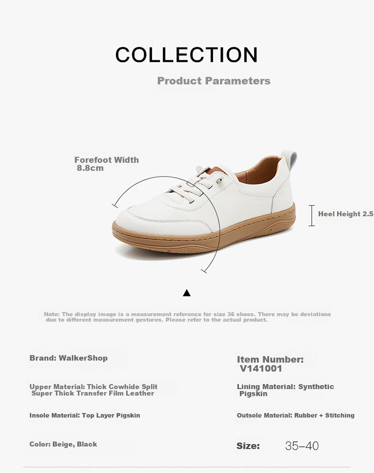 Walker Shop Aokasuo Retro White Sneakers for Women, Spring And Summer Fashionable Training Shoes, Women's Sports Casual Skateboard Shoes V141001 3