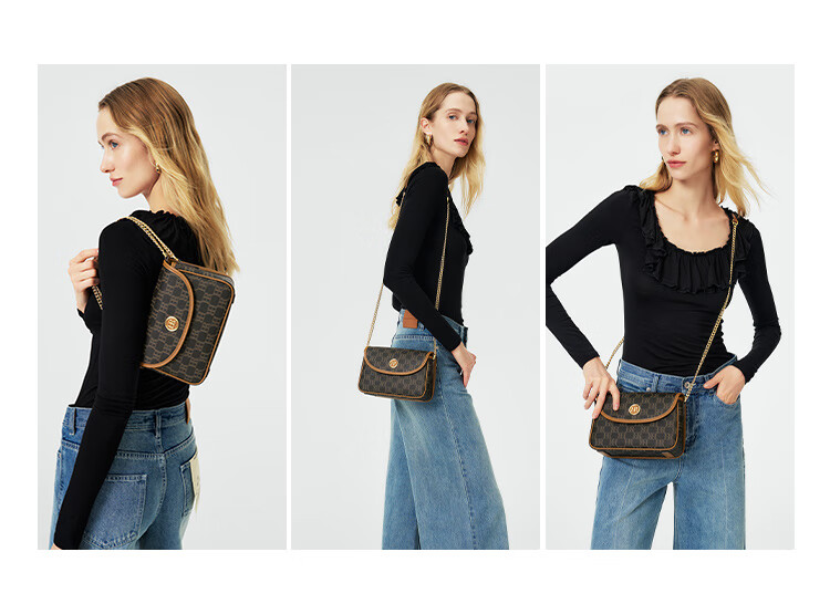 HR Handbag, Women's Printed Chain Bag, Shoulder Crossbody Bag, Versatile Casual Phone Bag, Birthday Gift for Wome 1