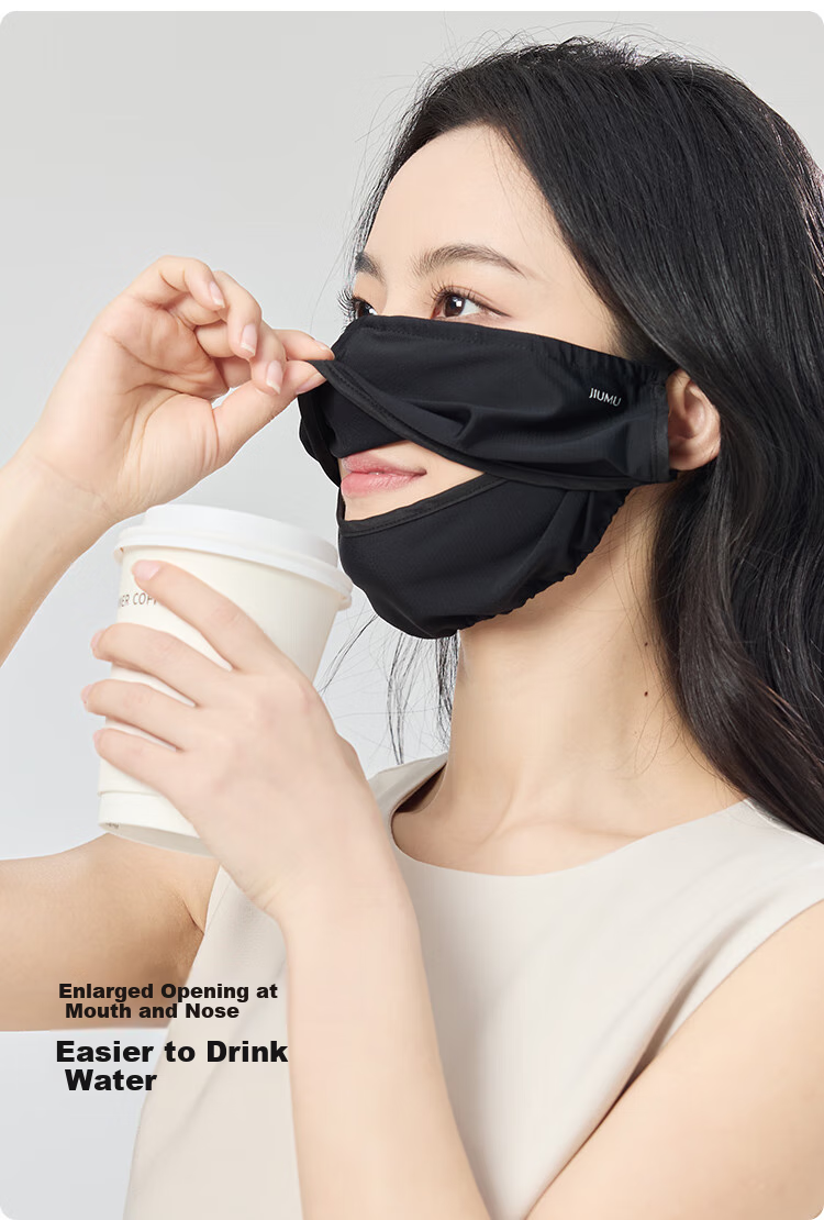 JIUMU Ice Silk Sun Protection Face Mask for Women, Summer UV Protection Sunshade Cycling Hiking Breathable 3D Full Face Sun Protection Mask 6