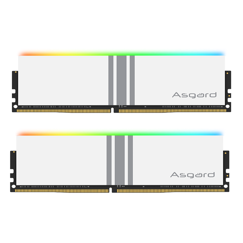Asgard 16GB (8GB X 2) DDR4 3600 Desktop Memory Module, Valkyrie, RGB Light Bar, Premium Chips, CL18, Polar White