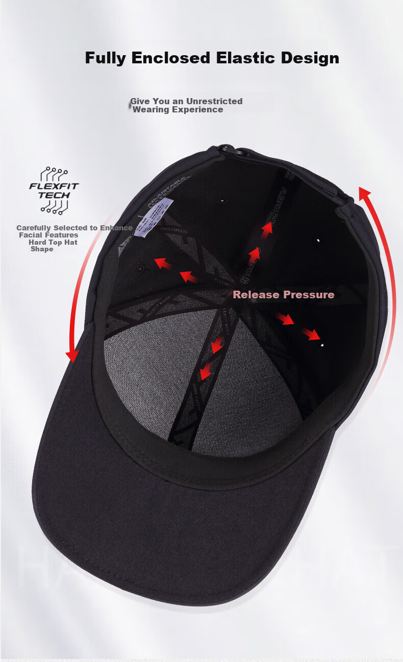 FLEXFIT DELTA180 Celebrity-Style Wide Brim Baseball Cap, Outdoor Sun Protection, Full Enclosure Visor Hat, L/XL 4