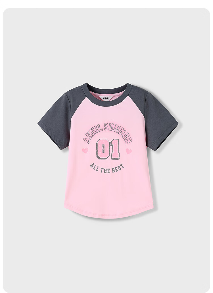 Annil Girls' Round Neck Short-Sleeve T-Shirt, 2025 Summer New Casual Cool-Feeling Quick-Dry Breathable Stretchy Fashio 4