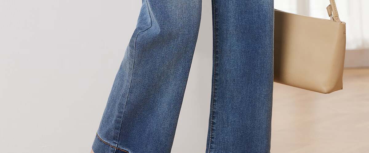 Taxiang High-Waisted Jeans for Women with Pockets, Wide-Leg Pants, Versatile Straight-Leg Trousers, Fashionable Women's Pants, Long Pants T143N1016 13